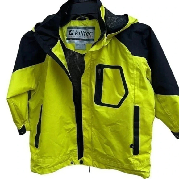Killtec Youth Jacket Rain Coat Level 2 Technical Outdoor Ski Shell Hoodie size 4 - Picture 4 of 10